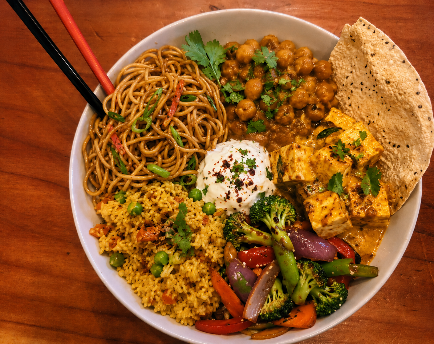 Vegetarisch-vegane Mittagstisch-Auswahl